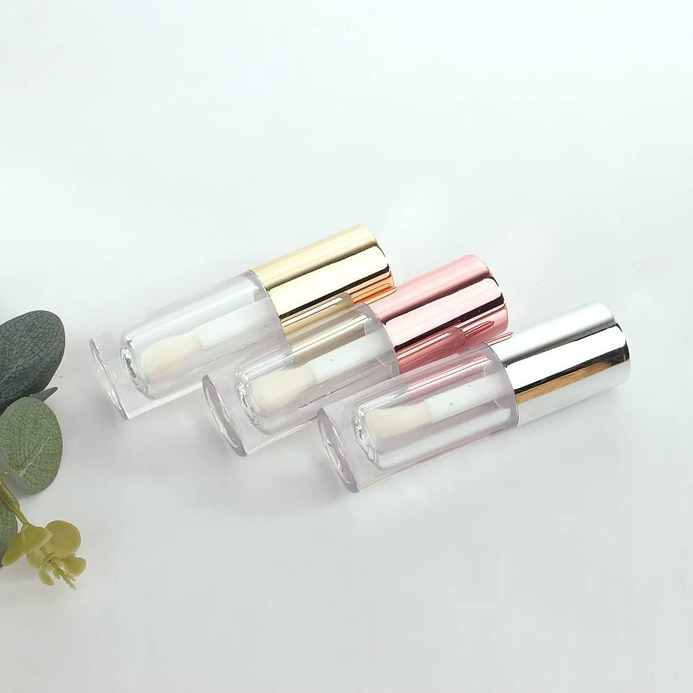 50Pcs Empty round Gold 6Ml Big Doe Foot Wand Lip Gloss Tubes for DIY Lipgloss Lipgloss Tubes Containers with Thick Wand