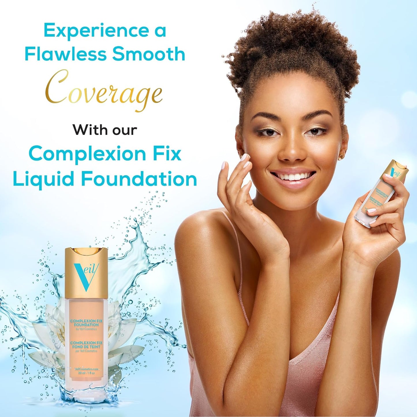 Complexion Fix Liquid Foundation – Buildable Coverage – Water-Resistant, Hypoallergenic, Oil-Free, Cruelty-Free & Vegan – Lightweight & Brightening – Long Lasting (3N Medium Neutral)