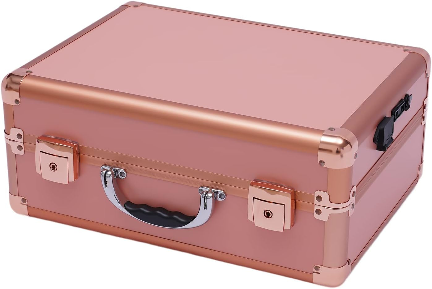Makeup Train Case, Portable LED Cosmetic Case, Travel Cosmetic Case, Large Makeup Artist Organizer Bag Suitable for Storing Cosmetics and Skincare Products, (With Light, Champagne Gold)