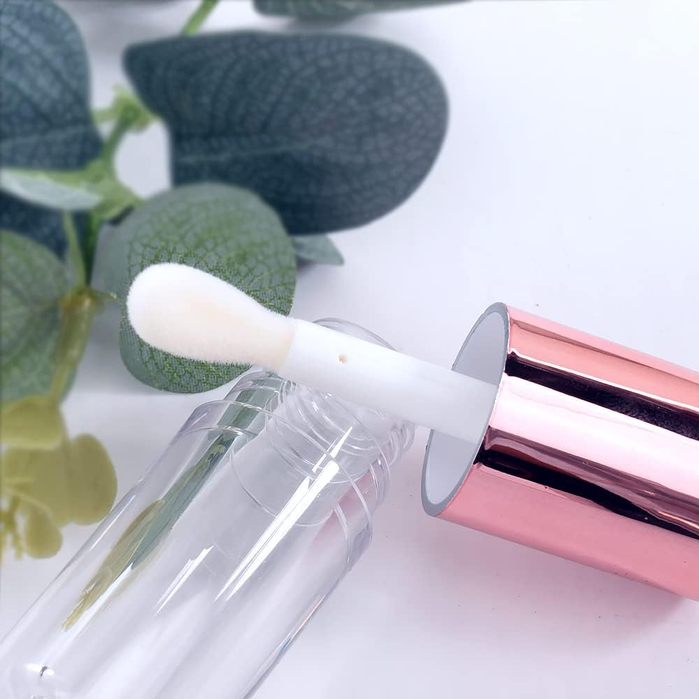 50Pcs Empty round Gold 6Ml Big Doe Foot Wand Lip Gloss Tubes for DIY Lipgloss Lipgloss Tubes Containers with Thick Wand