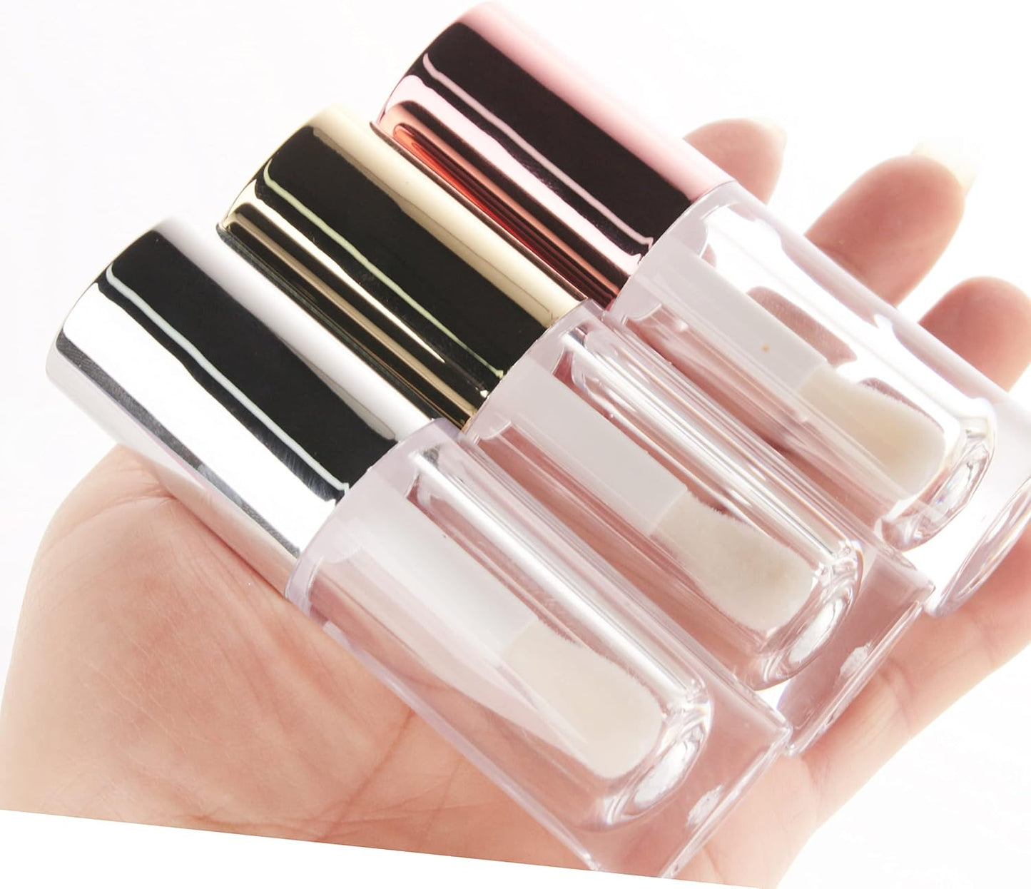 50Pcs Empty round Gold 6Ml Big Doe Foot Wand Lip Gloss Tubes for DIY Lipgloss Lipgloss Tubes Containers with Thick Wand