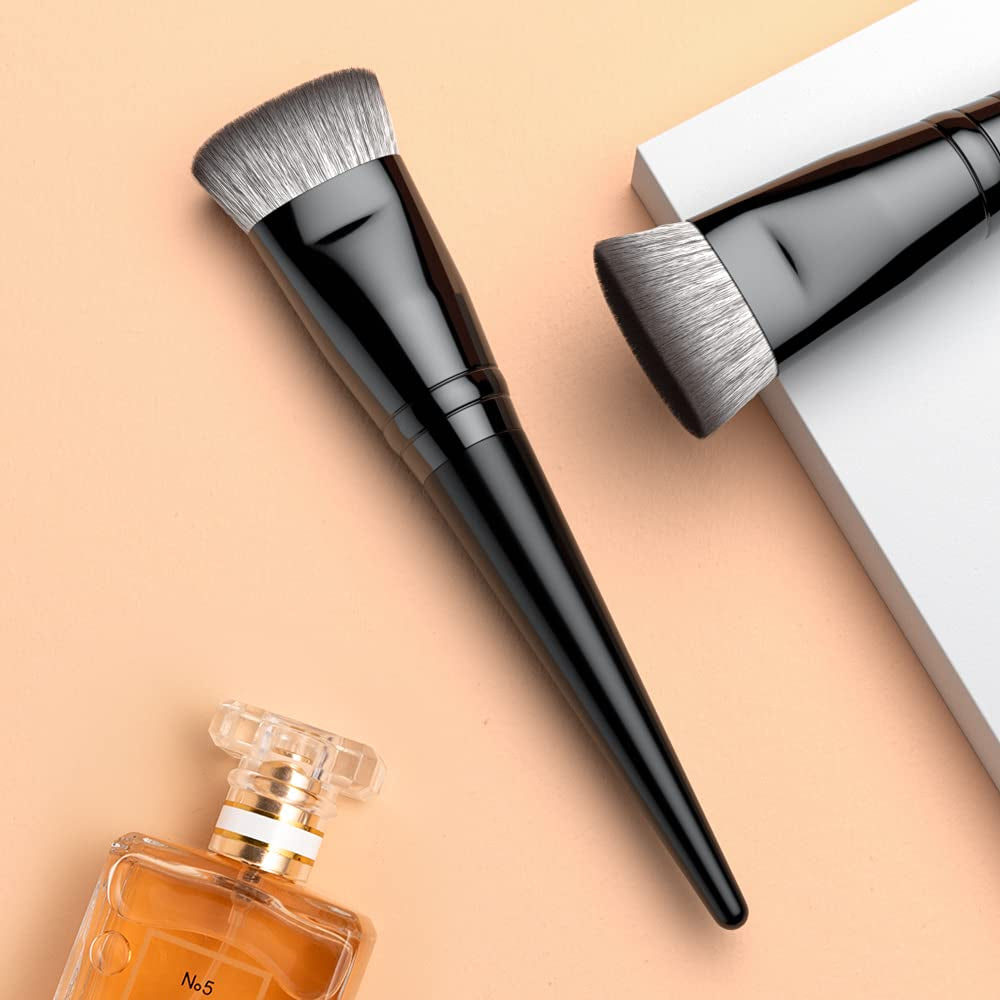 Flat Contour Brush, Professional Flat Top Detailed Contour Nose Contour Makeup Brush, Perfect for Sharp Lines Contouring Liquid Cream Blender Even Application, Luxurious Cruelty Free Nano-Fiber