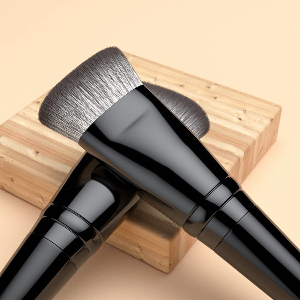 Flat Contour Brush, Professional Flat Top Detailed Contour Nose Contour Makeup Brush, Perfect for Sharp Lines Contouring Liquid Cream Blender Even Application, Luxurious Cruelty Free Nano-Fiber