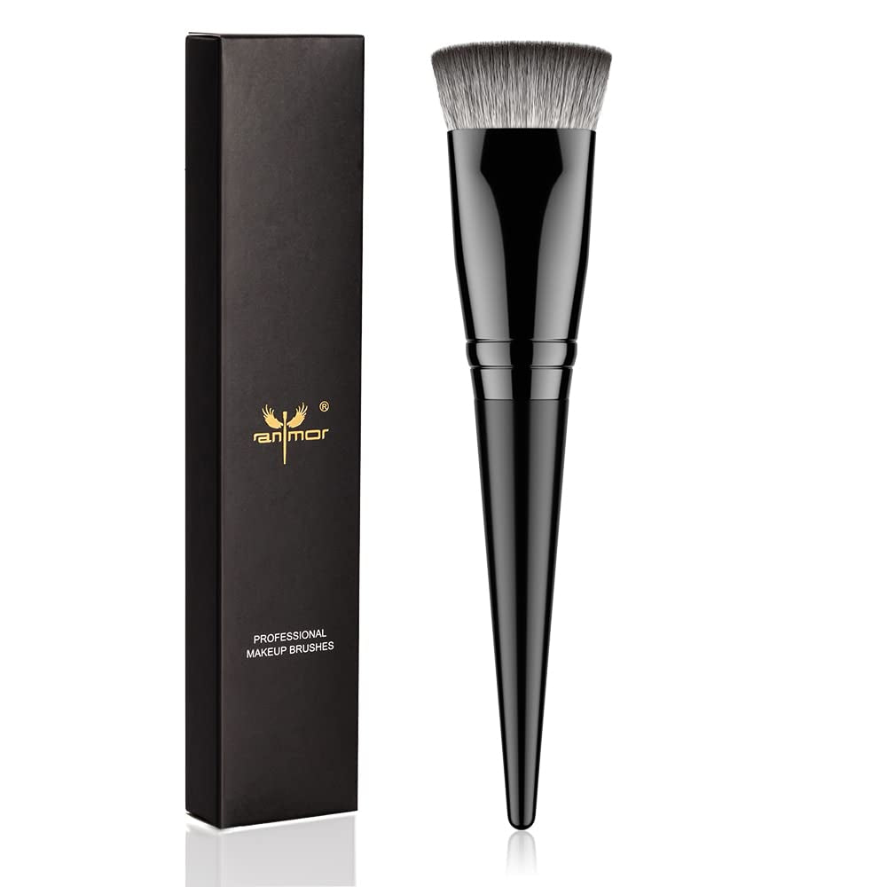 Flat Contour Brush, Professional Flat Top Detailed Contour Nose Contour Makeup Brush, Perfect for Sharp Lines Contouring Liquid Cream Blender Even Application, Luxurious Cruelty Free Nano-Fiber