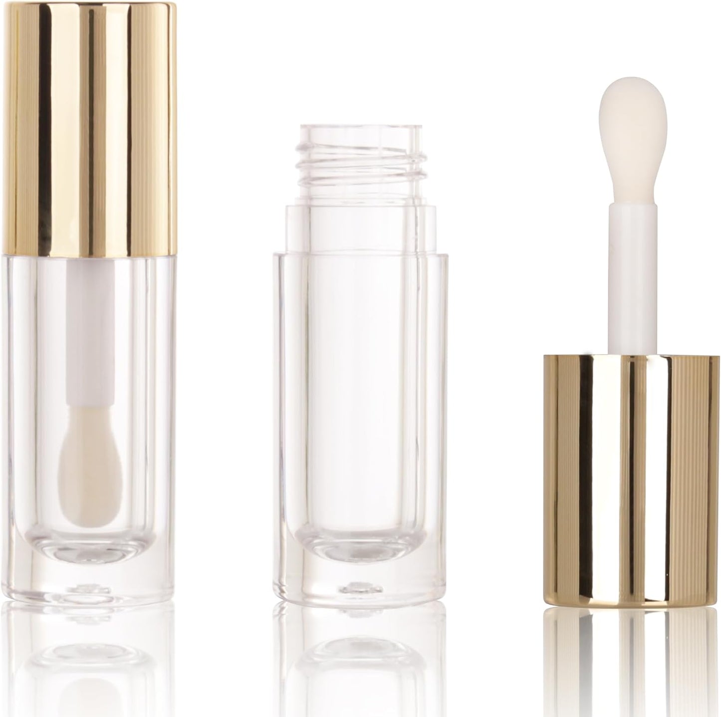 50Pcs Empty round Gold 6Ml Big Doe Foot Wand Lip Gloss Tubes for DIY Lipgloss Lipgloss Tubes Containers with Thick Wand