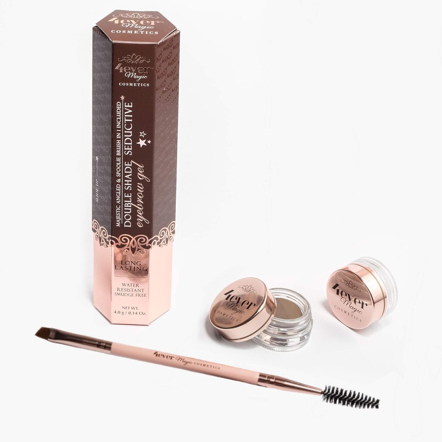 4Ever Magic Cometics Double Shade Eyebrow Gel, Brush Included, Magic Dazzle Brown