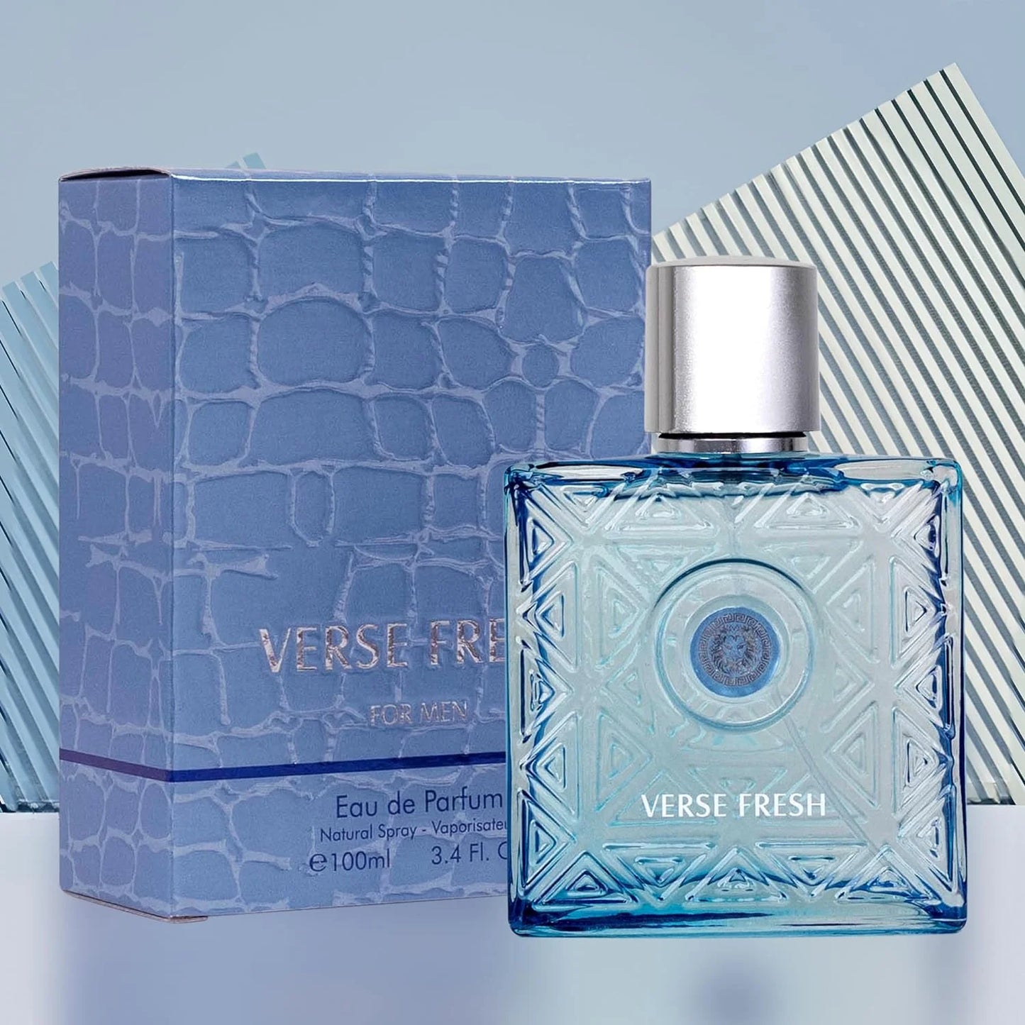Verse Fresh for Men - 3.4 Fl Oz Eau De Parfum Spray for Men - Long Lasting Citrusy Floral & Woodsy Fragrance Smell Fresh All Day Long Gift for Men for All Occasions