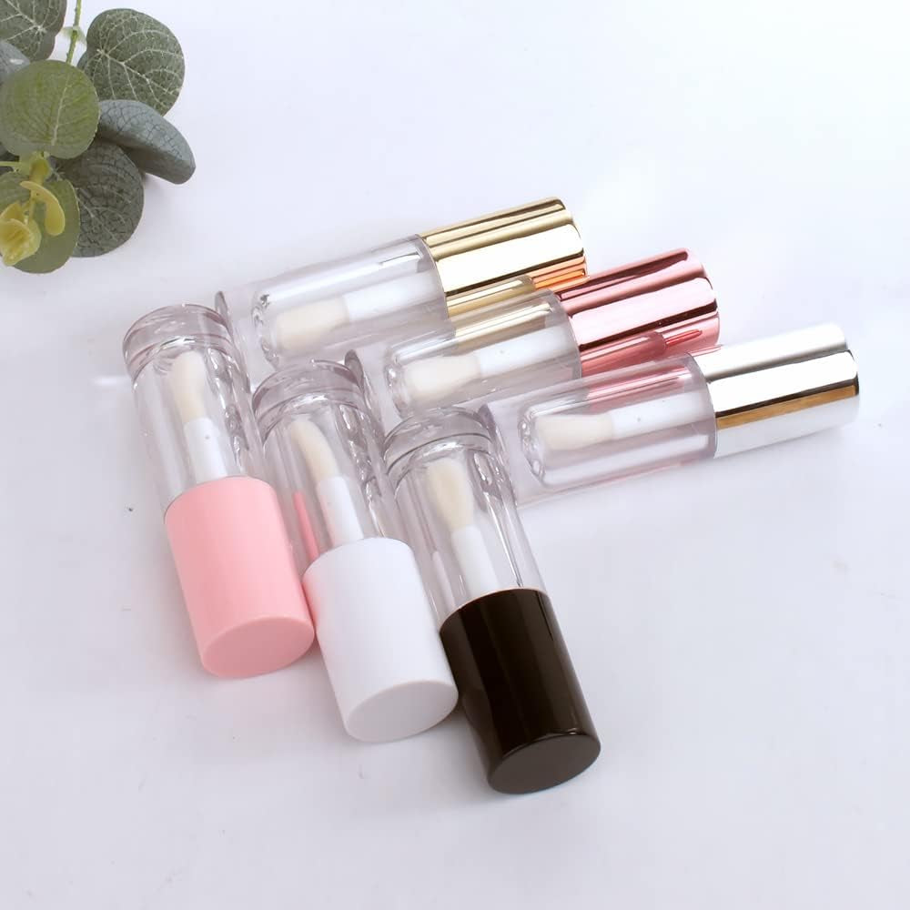 50Pcs Empty round Gold 6Ml Big Doe Foot Wand Lip Gloss Tubes for DIY Lipgloss Lipgloss Tubes Containers with Thick Wand
