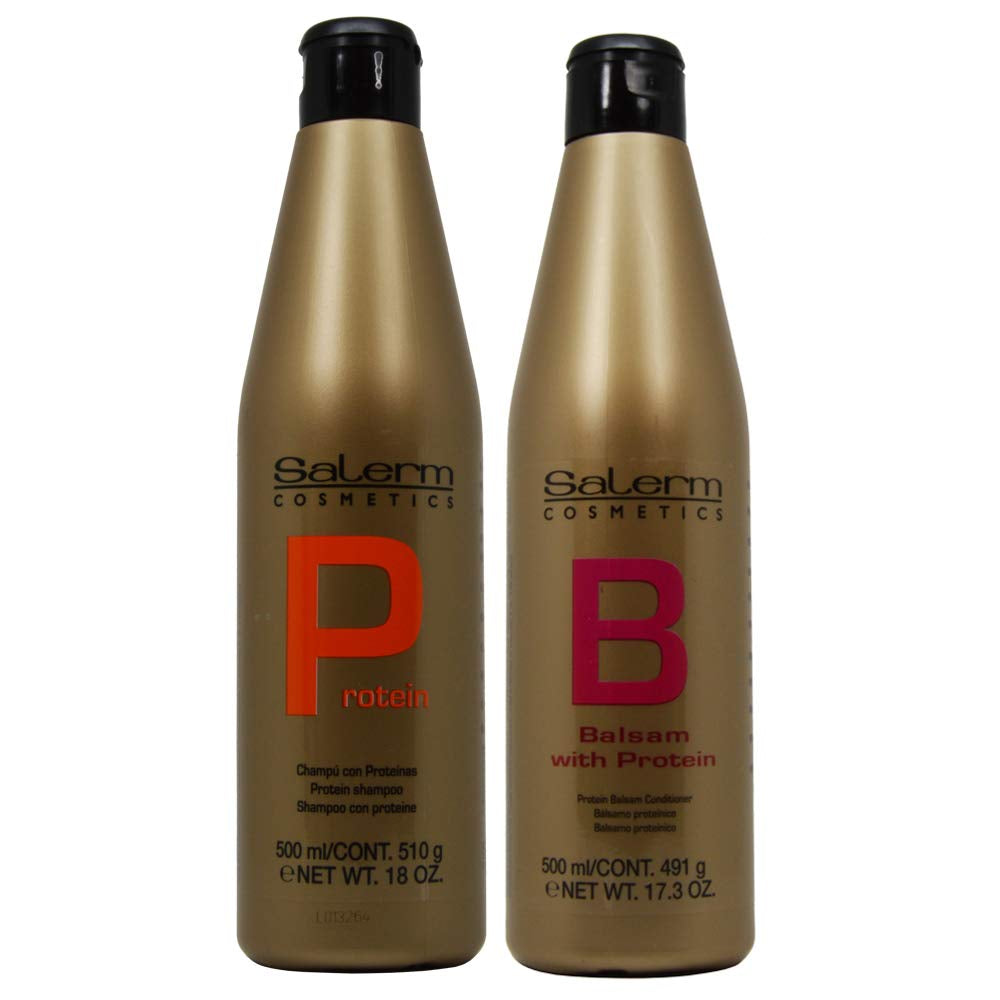 Cosmetics Protein Shampoo and Protein Balsam Conditioner Duo Set (18Ounce and 17.3Ounce)