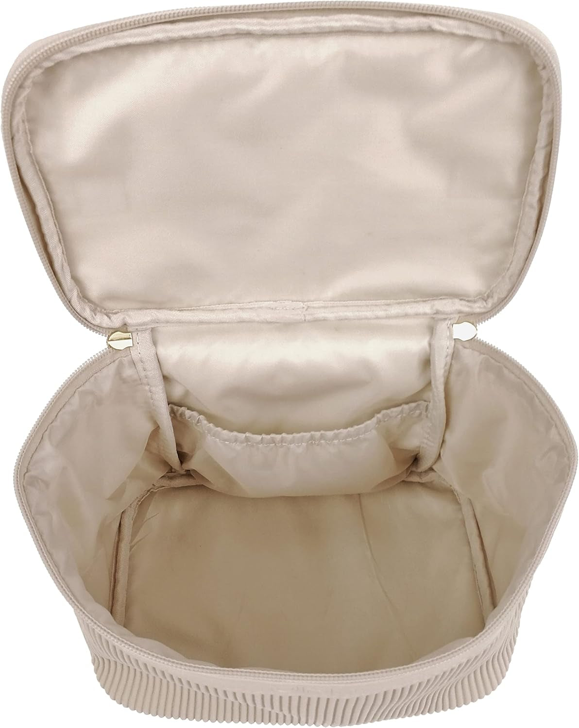 ORB Style Cosmetic Bag-Cb303Bg-Lines-Train Case-Beige