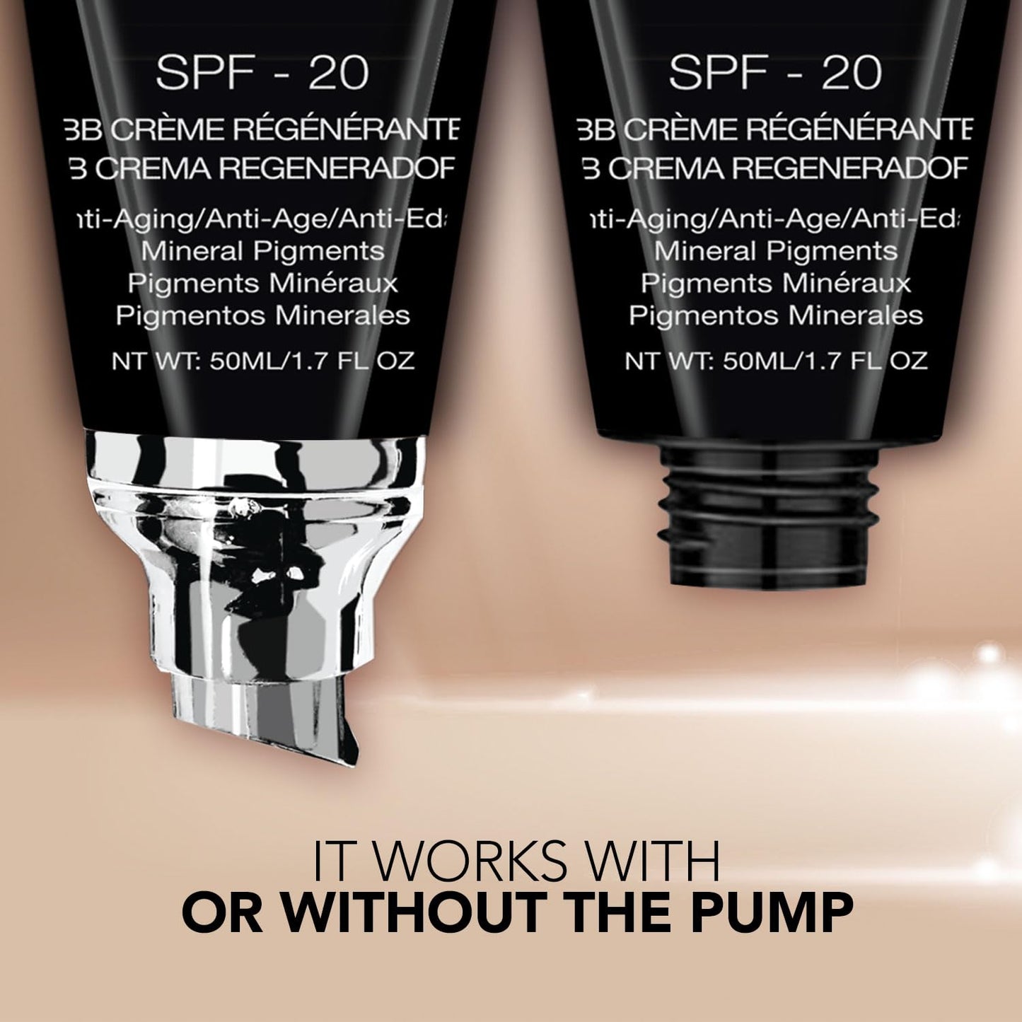 BB Cream with SPF 20 - Tinted Sunscreen, Concealer, Matte Foundation, & Moisturizing Face Cream | Lightweight Formula + Pump Top Applicator | Non-Toxic & Paraben Free | 1.7 Oz - Fair Cool