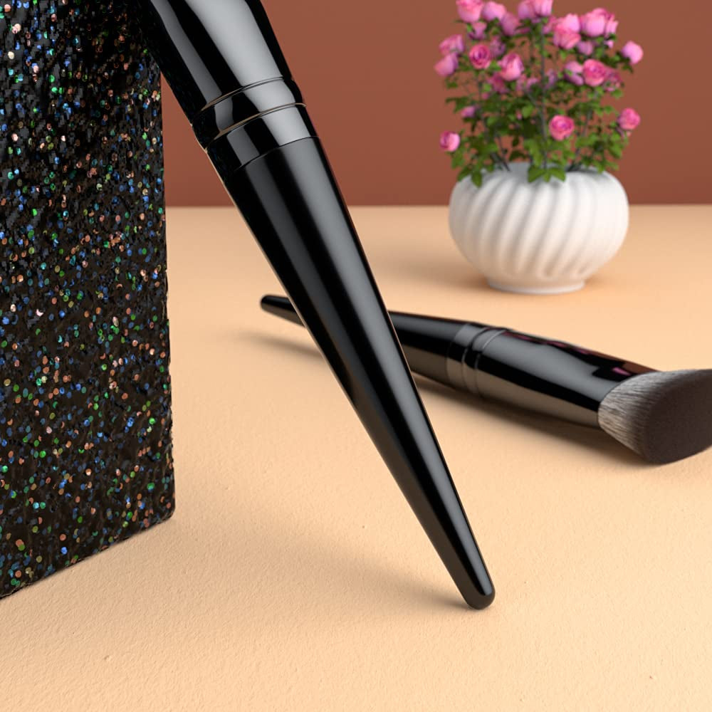 Flat Contour Brush, Professional Flat Top Detailed Contour Nose Contour Makeup Brush, Perfect for Sharp Lines Contouring Liquid Cream Blender Even Application, Luxurious Cruelty Free Nano-Fiber
