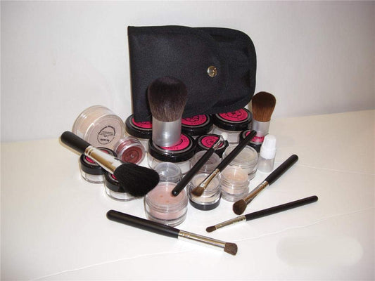 24 Piece Mineral Makeup Set Dark Shades