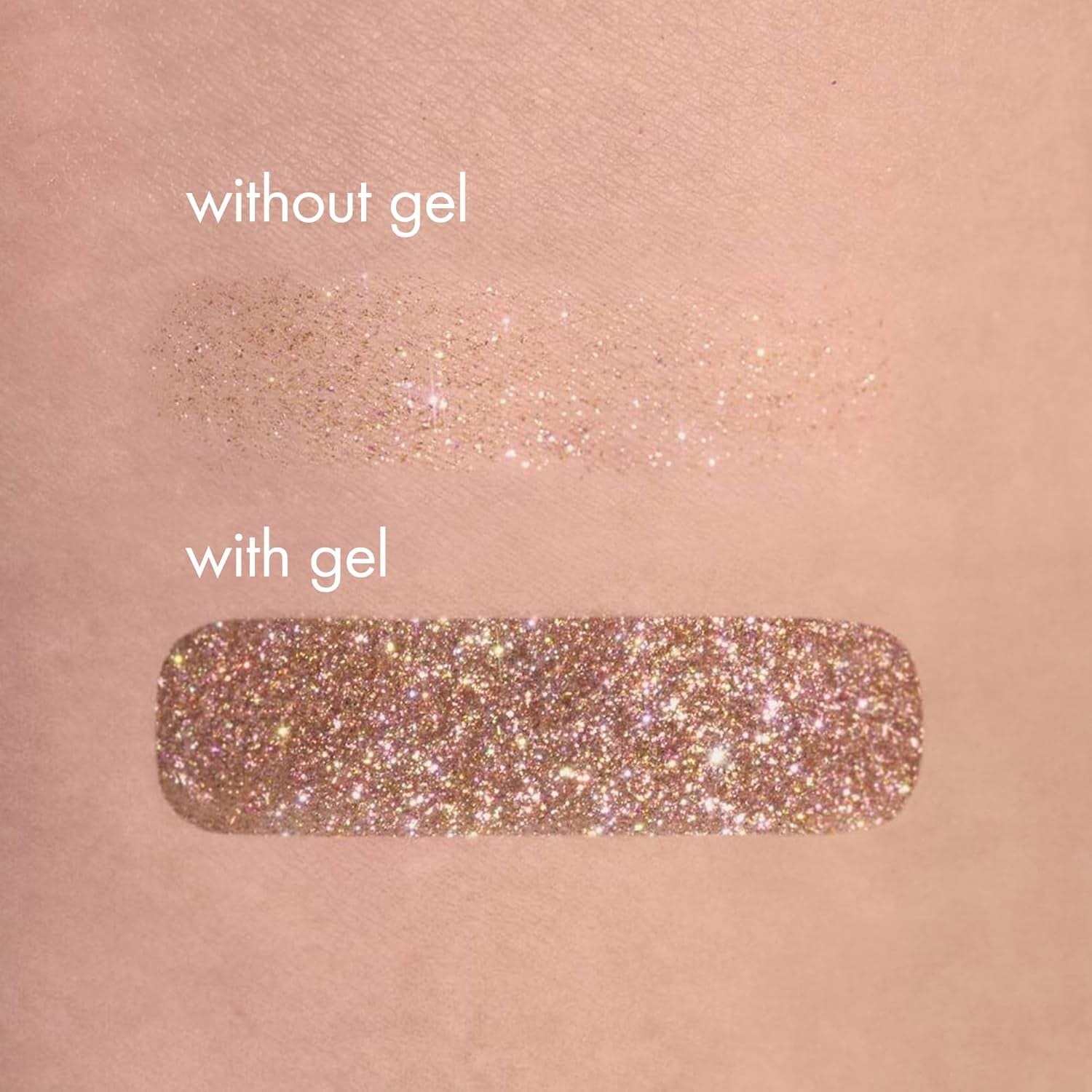 Organic Mineral Loose Eye Shadow, Glitter, Shimmer, Super Radient Beige Shade #13 & Long Lasting Gel Primer Perfect Base for Vibrant and Crease-Free Eye Makeup, Free Silicone Makeup Brush
