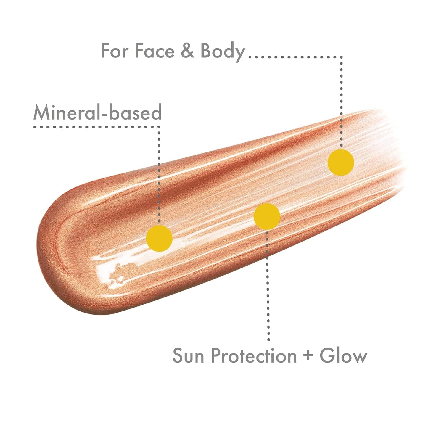 Face & Body Mineral Highlighter with Broad Spectrum SPF 15 - Liquid Illuminator Makeup, Adds Natural Glow - 1 Fl Oz, Golden Angel