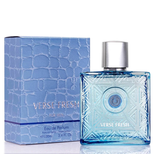 Verse Fresh for Men - 3.4 Fl Oz Eau De Parfum Spray for Men - Long Lasting Citrusy Floral & Woodsy Fragrance Smell Fresh All Day Long Gift for Men for All Occasions