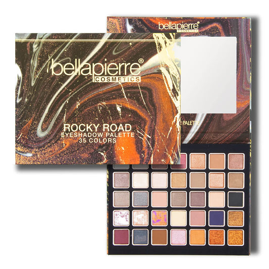 Rocky Road Eyeshadow Makeup Palette | 35 Color Shades in a Range of Matte, Satin, Shimmer, and Foil Finishes | Non-Toxic and Paraben Free | Vegan and Cruelty Free