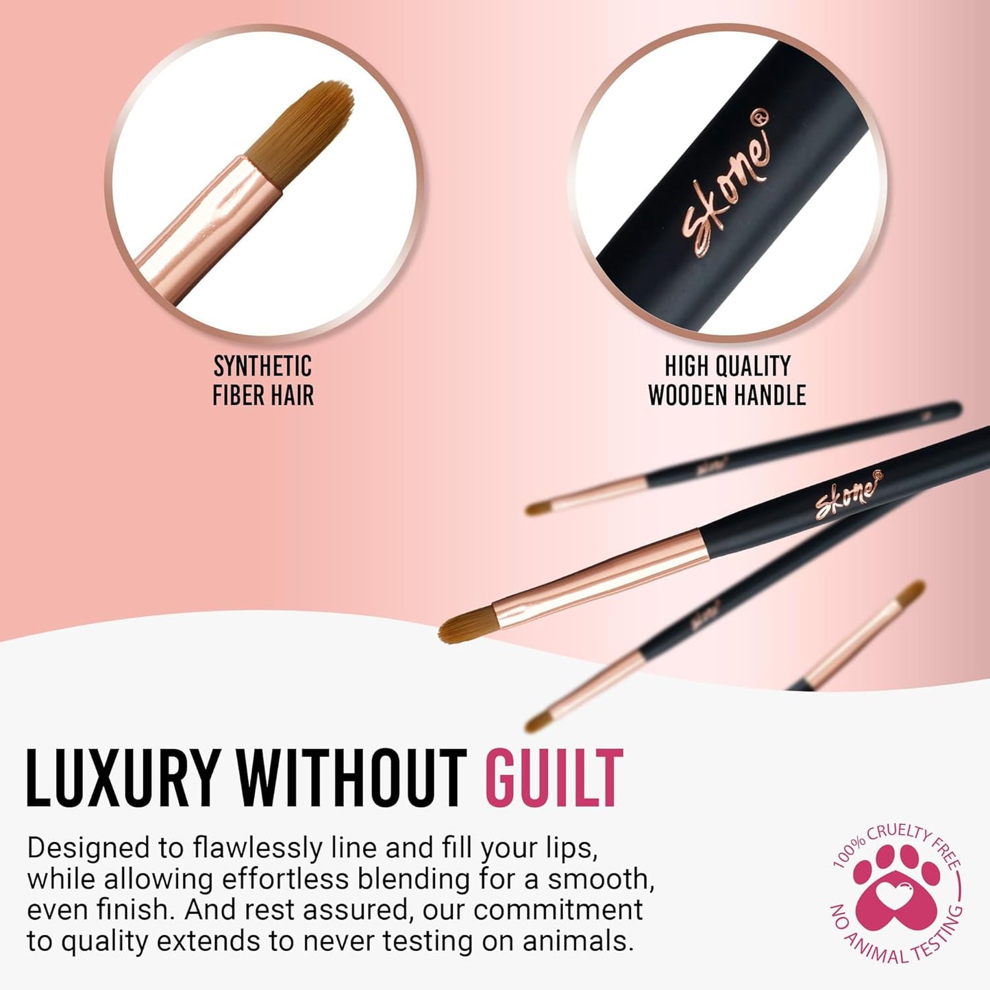 Precision Lip Brush for Smooth Applications –  Cosmetics Bring Professional Grade Lipstick Brushes and Lip Gloss Brushes Directly to the Consumer