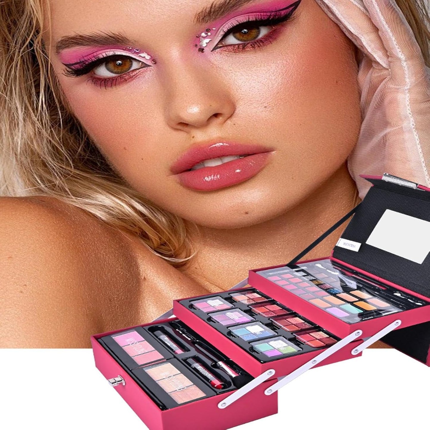 Professional Makeup Kit, Portable Makeup Kit, Cosmetics Kit for Women, Makeup Kit, Full Start Cosmetics Set for Women and Girls, Includes Cosmetics and Makeup Tools