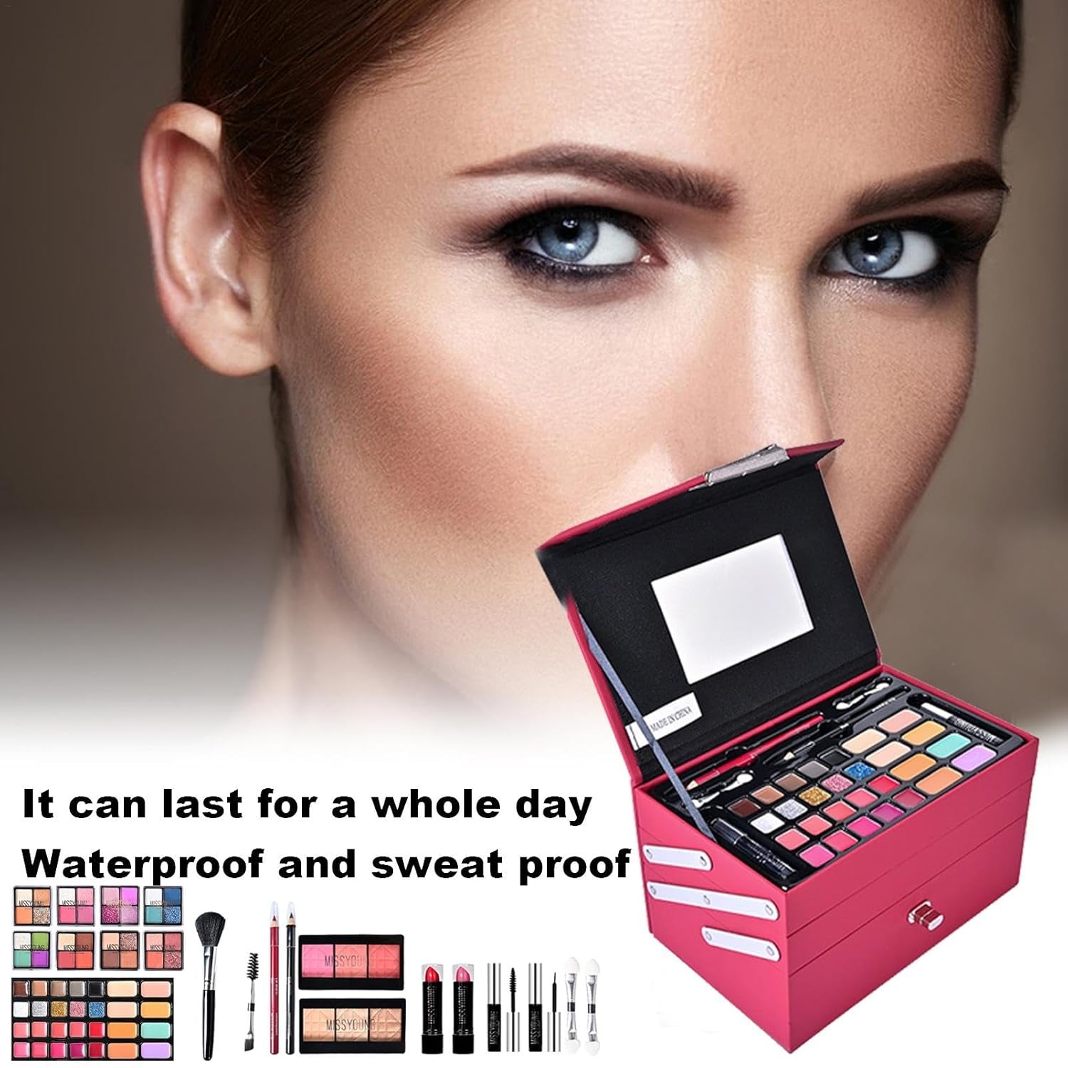 Professional Makeup Kit, Portable Makeup Kit, Cosmetics Kit for Women, Makeup Kit, Full Start Cosmetics Set for Women and Girls, Includes Cosmetics and Makeup Tools