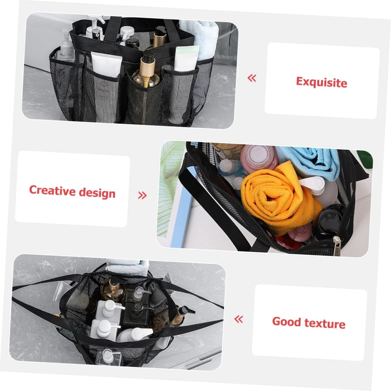 Fishing Gear 5Pcs Storage Mesh Bag Tote Bag Playset Mesh Cosmetic Bag Hanging Bag Beach Sand Bag Organizer Toiletry Bag Multi-Function Makeup Bag Makeup Container Dog Net