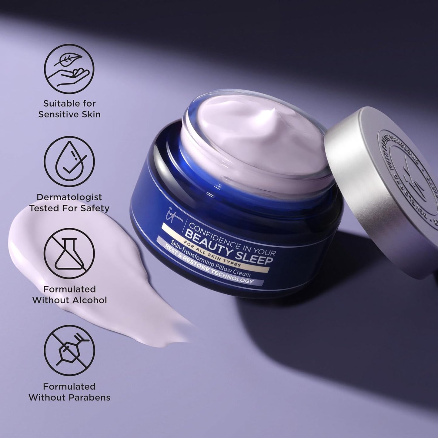 Confidence in Your Beauty Sleep Night Cream - Visibly Improves Fine Lines, Wrinkles, Dryness, Dullness & Loss of Firmness - with Hyaluronic Acid