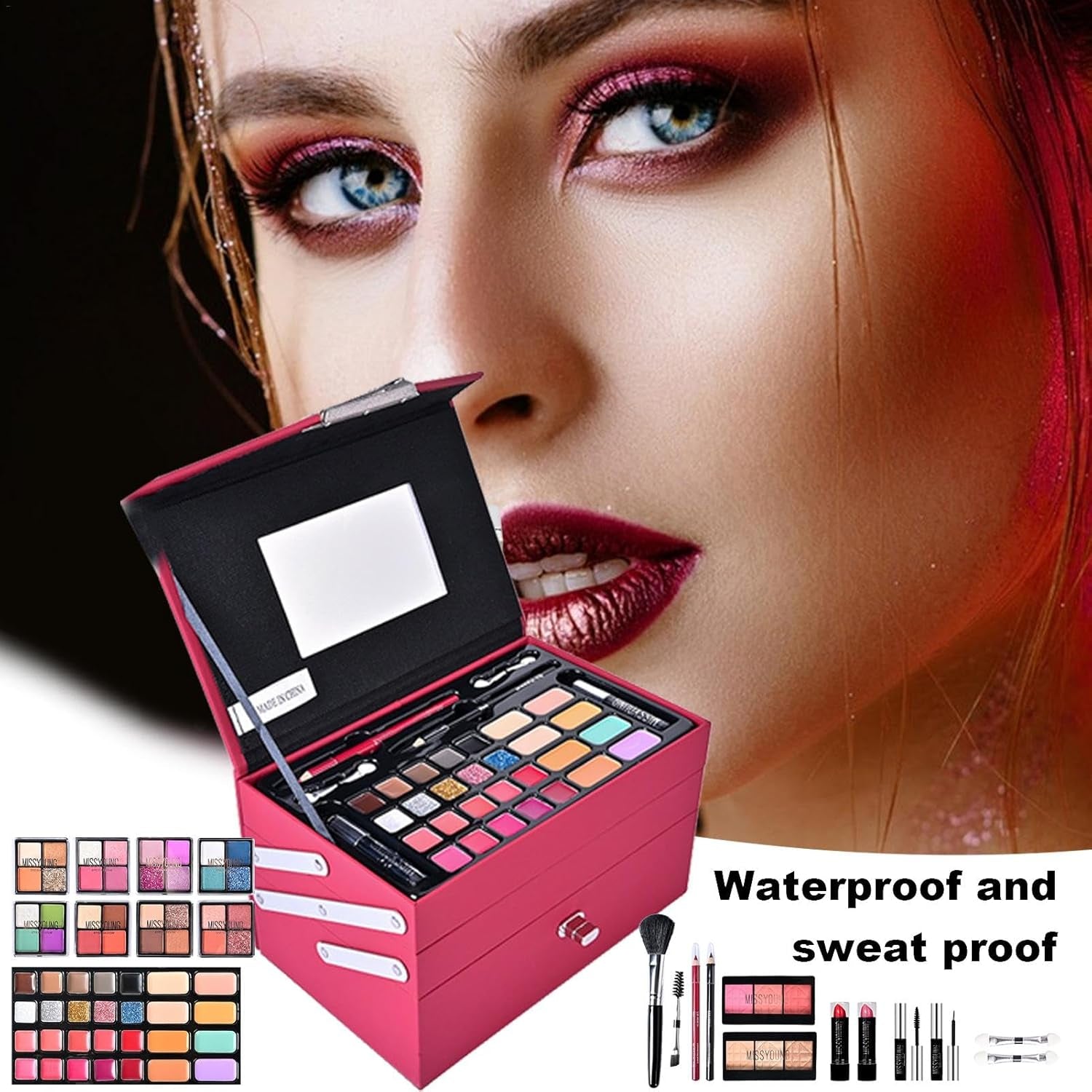 Professional Makeup Kit, Portable Makeup Kit, Cosmetics Kit for Women, Makeup Kit, Full Start Cosmetics Set for Women and Girls, Includes Cosmetics and Makeup Tools