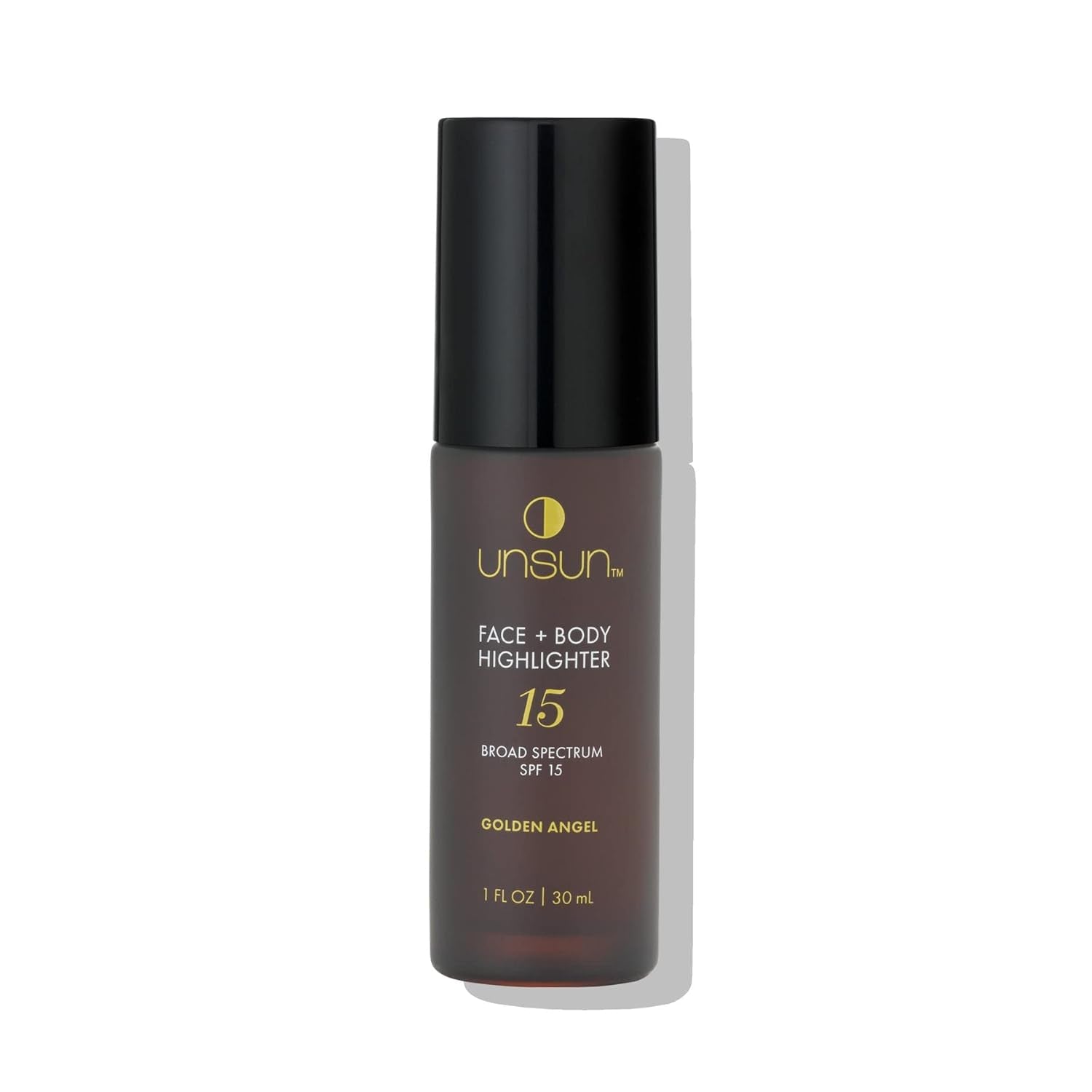 Face & Body Mineral Highlighter with Broad Spectrum SPF 15 - Liquid Illuminator Makeup, Adds Natural Glow - 1 Fl Oz, Golden Angel