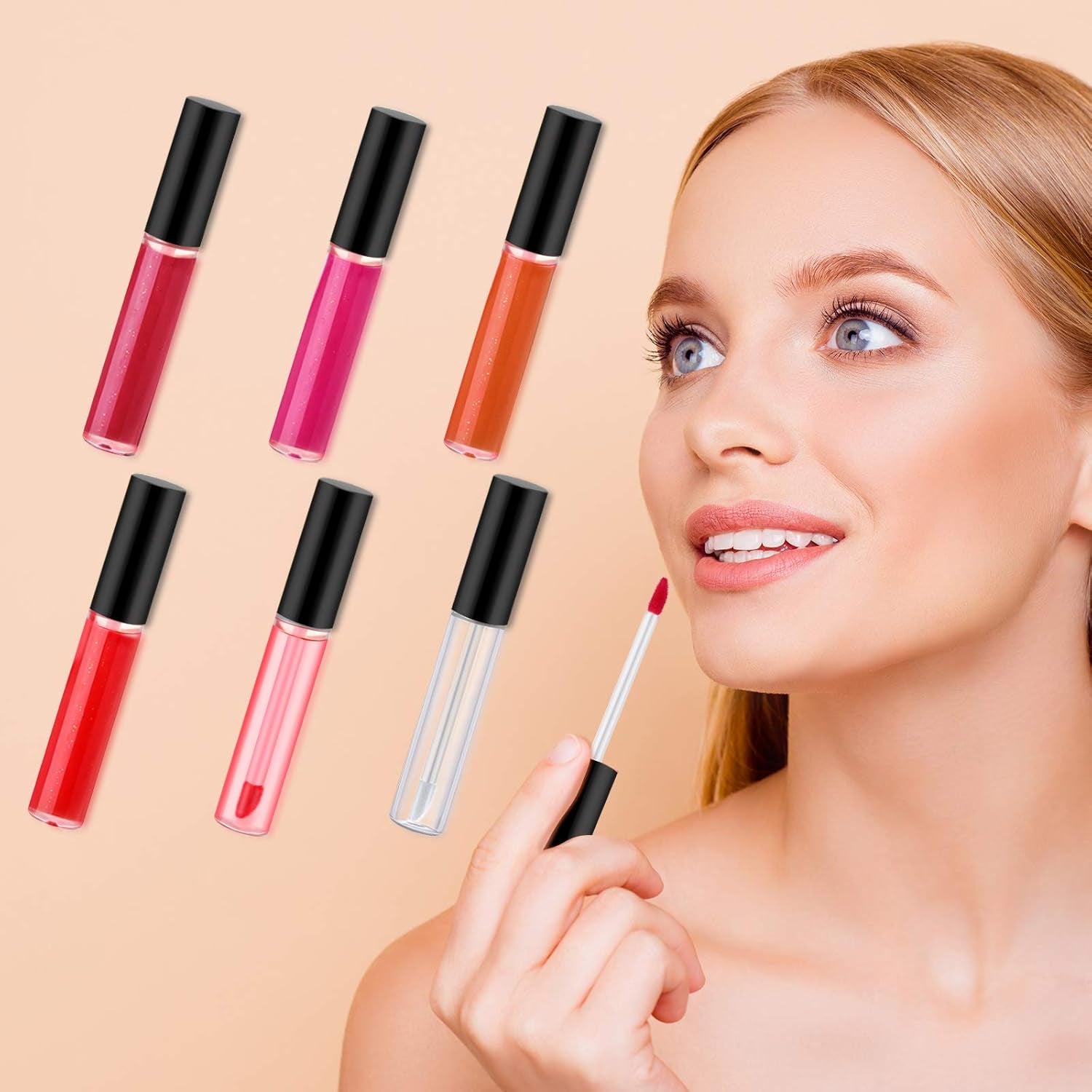200 Pcs 10 Ml Lip Gloss Tubes Bulk Empty Plastic Lip Gloss Containers Clear Tubes with Wand and Rubber Inserts Refillable Balm Containers Bottles for Travel DIY Makeup