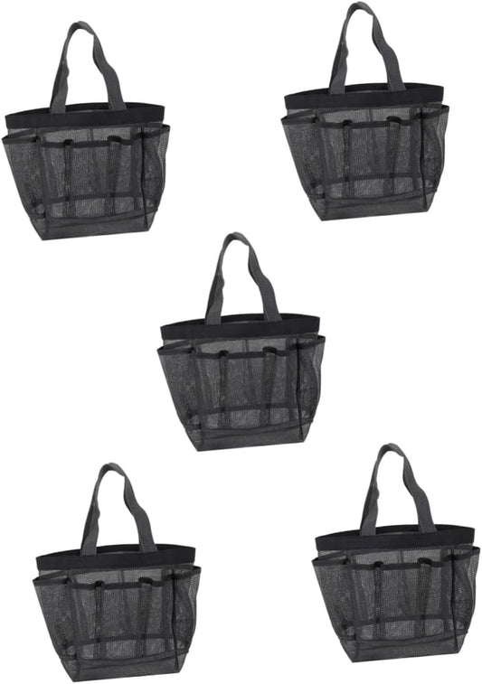 Fishing Gear 5Pcs Storage Mesh Bag Tote Bag Playset Mesh Cosmetic Bag Hanging Bag Beach Sand Bag Organizer Toiletry Bag Multi-Function Makeup Bag Makeup Container Dog Net
