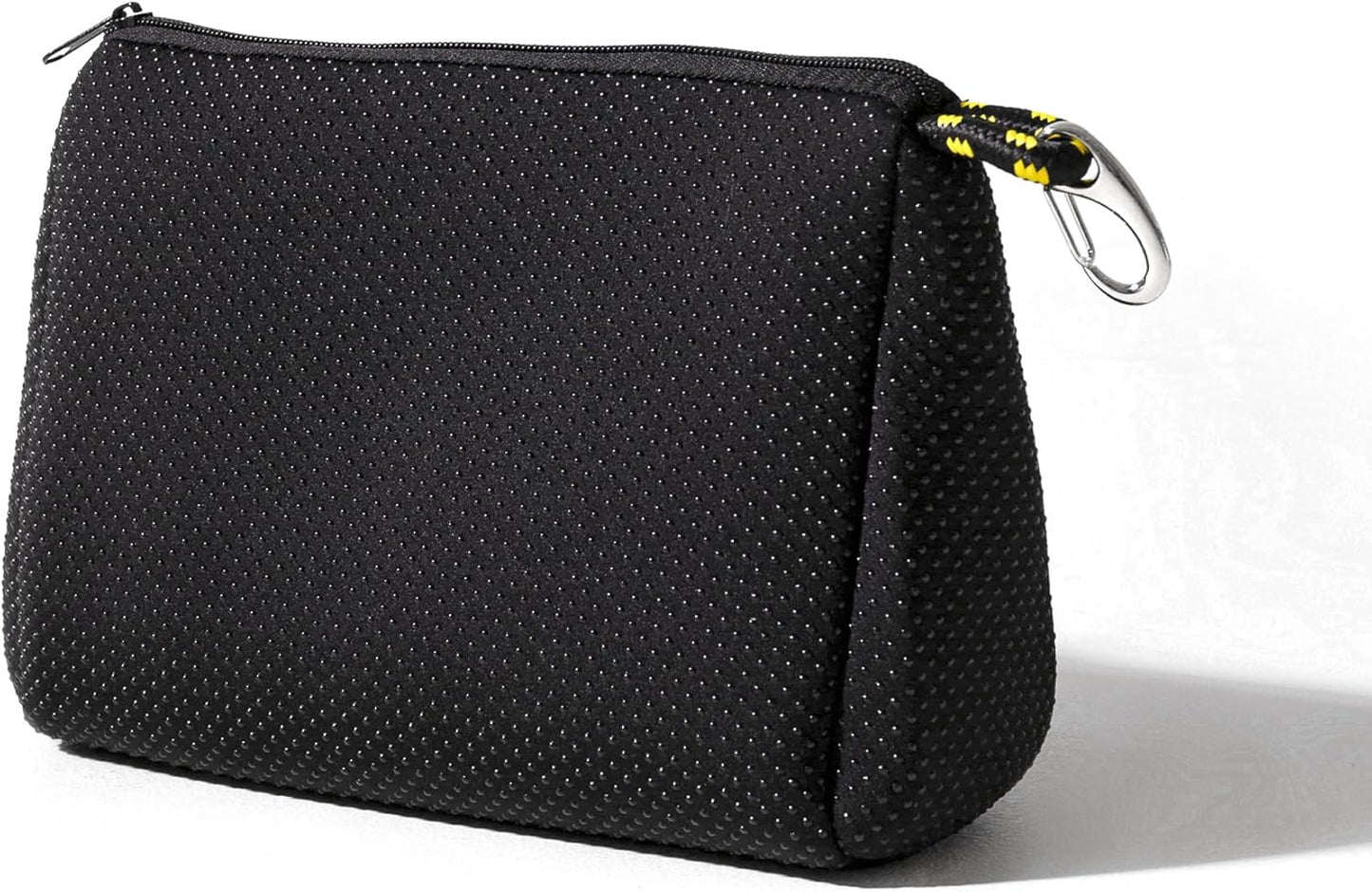 Large Makeup Bag with Zipper, Black - Waterproof Neoprene Cosmetic Bag 7.7 X 10.75 X 5 Inches